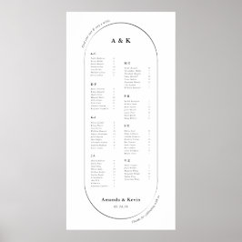 48" Moderne Oval Seating Chart Poster