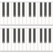 48 realistische Piano Keys Tilable Keyboard Decal Aufkleber (Vorderseite)