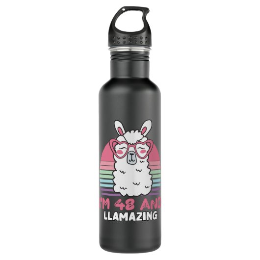 48 Year Old Bday Llamazing Llama 48th Birthday Edelstahlflasche (Vorderseite)