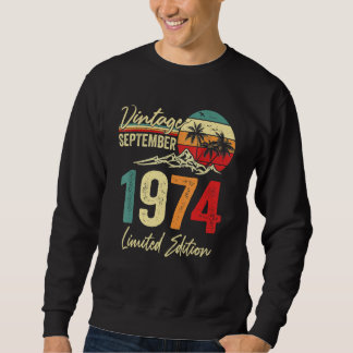 48 Yr Old Vintage September 1974 48th Sweatshirt