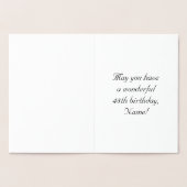 48th Birthday: Elegant, Ornate Script; Custom Name Folienkarte (Innenseite)