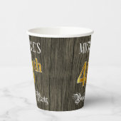 48th Birthday Party — Faux Gold & Faux Wood Looks Pappbecher (Links)