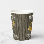 48th Birthday Party — Faux Gold & Faux Wood Looks Pappbecher (Rechts)