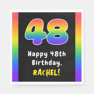 48th Birthday: Rainbow Spectrum # 48, Custom Name Serviette