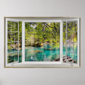 48x32 Bay Window Illusion Calming Lake Poster (Vorne)