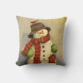 4905 Snowman & Birdhouse Weihnachten Kissen