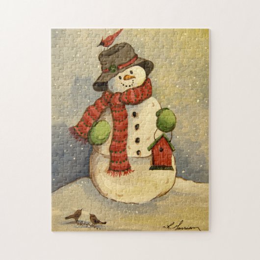 4905 Snowman & Birdhouse Weihnachten Puzzle (Vertikal)