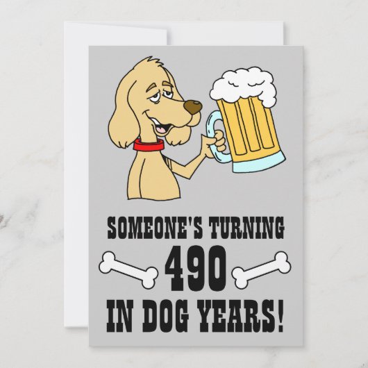 490 Dog Years 70. Geburtstagsparty Einladung (Vorderseite)