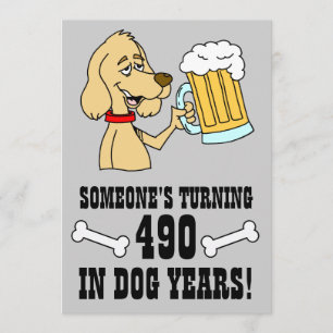 490 Dog Years 70. Geburtstagsparty Einladung