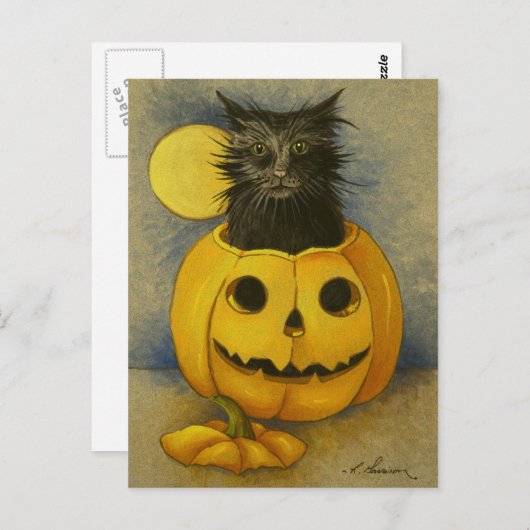 4919 Black Magic Kitty Postcard Postkarte (Vorne/Hinten)