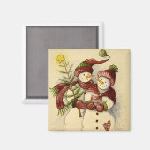 4924 Schneemänner Weihnachten Magnet (Vorderseite/Rückseite)