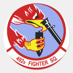 492D Kämpfer-Squadron Runder Aufkleber