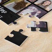 49-Foto-Collage-Raster mit Text - schwarz Puzzle (Seite)