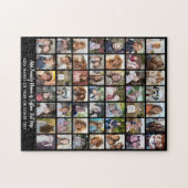 49-Foto-Collage-Raster mit Text - schwarz Puzzle (Horizontal)