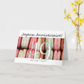 49. Französisch Geburtstag Macaron-Joyeux Annivers Karte (Gelbe Blume)