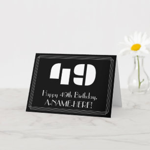 49. Geburtstag: Art Deco inspiriertes Aussehen "49 Karte