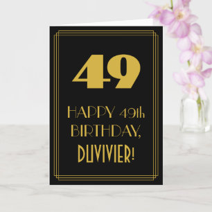 49. Geburtstag – Art Deco inspiriertes Aussehen "4 Karte
