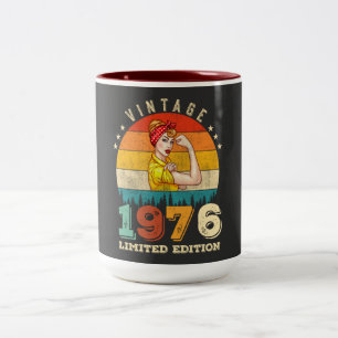 49. Geburtstag Bday 1976 Vintage 49. Geburtstag Fr Zweifarbige Tasse