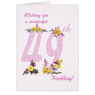 49. Geburtstag Blume Dekorierte Zahlen