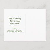 49. Geburtstag: Bold, Fun, Simple, Rainbow 49 Postkarte (Rückseite)