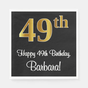 49. Geburtstag ~ Elegante Luxuriöse Imitate Gold L Serviette