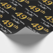 49. Geburtstag: Elegante Luxuriöse Imitate Gold Lo Geschenkpapier (Ecke)