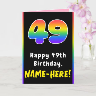 49. Geburtstag: Farbiger Regenbogen # 49, Individu Karte