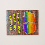 49. Geburtstag: Fun Graffiti-Inspiriert Regenbogen Puzzle (Horizontal)