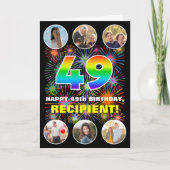 49. Geburtstag: Fun Rainbow #, Individuelle Name & Karte (Vorderseite)