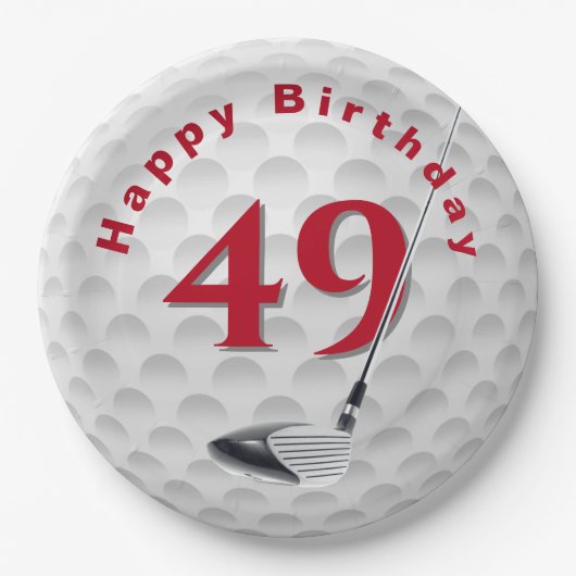 49. Geburtstag Golf Ball Design Paper Plate Pappteller (Vorderseite)
