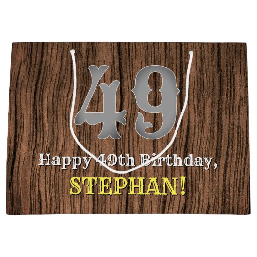 49. Geburtstag: Inspirierter Country Western Look, Große Geschenktüte (Vorderseite)
