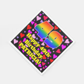 49. Geburtstag: Loving Hearts Pattern, Regenbogen Serviette (Ecke)