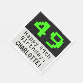 49. Geburtstag - Nerdy / Geeky Style "49" & Name Serviette (Ecke)