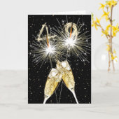49. Geburtstag Sparklers und Champagner Toast Karte (Gelbe Blume)