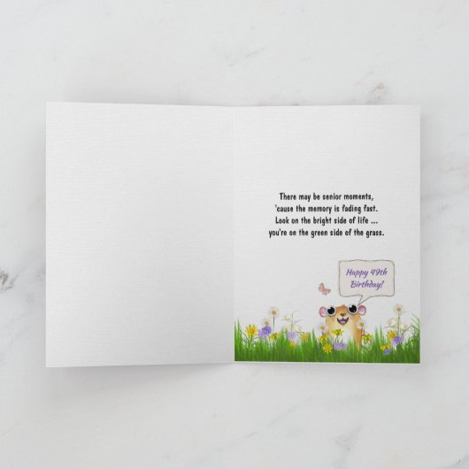 49. Geburtstag Spaß Alte Karte bekommen (Innenseite)