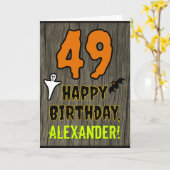 49. Geburtstag: Spooky Halloween Thema, Individuel Karte (Gelbe Blume)