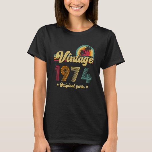 49. Geburtstag Vintag 1974 Urteilsjahr T-Shirt (Vorderseite)