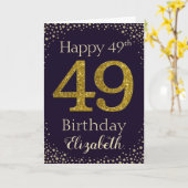 49. Geburtstags Golden Glitzer Card Karte (Gelbe Blume)