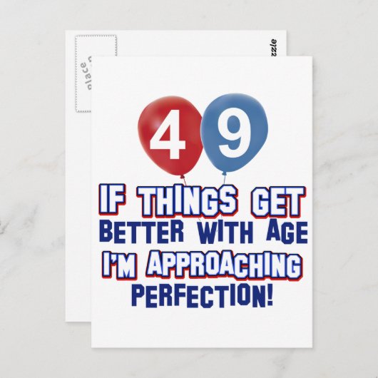 49. Geburtstagsdesign Postkarte (Vorne/Hinten)