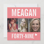 49. Geburtstagsfeier Foto Koralle Einladung (Vorderseite)