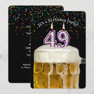 49. Geburtstagskandle-Party Einladung