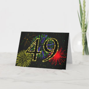 49. Geburtstagskarte mit Feuerwerk Karte