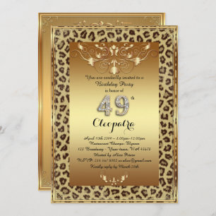 49. Geburtstagsparty 49., Royal Cheetah Gold plus Einladung