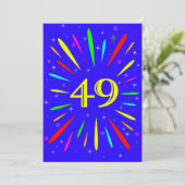 49. Geburtstagsparty Einladung Explosion (Stehend Vorderseite)