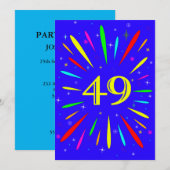 49. Geburtstagsparty Einladung Explosion (Vorne/Hinten)