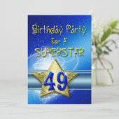 49. Geburtstagsparty Einladung für einen Superstar (Stehend Vorderseite)