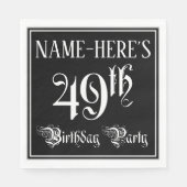 49. Geburtstagsparty — Extravagantes Script + Indi Serviette (Vorderseite)