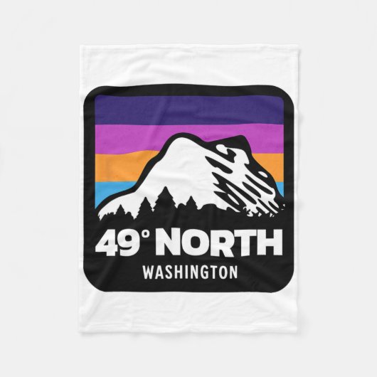 49 Grad North Washington Snowboarden Ski Fa. Fleecedecke (Vorderseite)