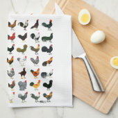 49 Hähne Küchentuch (Viertel Falte)