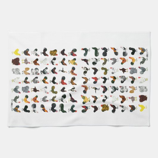 49 Hähne Küchentuch (Horizontal)